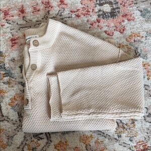 Cream Knit Sweater with Button Details